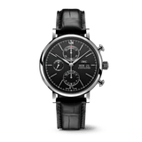 Buy Shop IWC Portofino Chronograph Black Dial Black Leather Strap Watch for Men - IW391029 USA Online