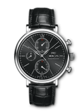 Buy Shop IWC Portofino Chronograph Black Dial Black Leather Strap Watch for Men - IW391029 USA Online