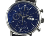 Buy Shop IWC Portofino Chronograph Blue Dial Black Leather Strap Watch for Men - IW391023 USA Online