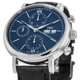 Buy Shop IWC Portofino Chronograph Blue Dial Black Leather Strap Watch for Men - IW391023 USA Online