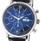 Buy Shop IWC Portofino Chronograph Blue Dial Black Leather Strap Watch for Men - IW391023 USA Online