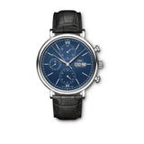 Buy Shop IWC Portofino Chronograph Blue Dial Black Leather Strap Watch for Men - IW391023 USA Online