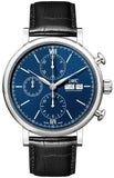 Buy Shop IWC Portofino Chronograph Blue Dial Black Leather Strap Watch for Men - IW391023 USA Online