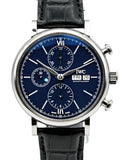 Buy Shop IWC Portofino Chronograph Blue Dial Black Leather Strap Watch for Men - IW391023 USA Online