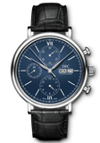 Buy Shop IWC Portofino Chronograph Blue Dial Black Leather Strap Watch for Men - IW391023 USA Online