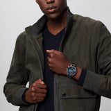 Buy Shop IWC Portofino Chronograph Blue Dial Black Leather Strap Watch for Men - IW391036 USA Online