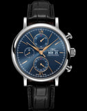 Buy Shop IWC Portofino Chronograph Blue Dial Black Leather Strap Watch for Men - IW391036 USA Online
