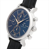 Buy Shop IWC Portofino Chronograph Blue Dial Black Leather Strap Watch for Men - IW391036 USA Online