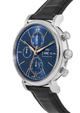 Buy Shop IWC Portofino Chronograph Blue Dial Black Leather Strap Watch for Men - IW391036 USA Online