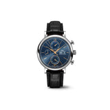 Buy Shop IWC Portofino Chronograph Blue Dial Black Leather Strap Watch for Men - IW391036 USA Online