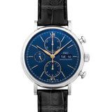 Buy Shop IWC Portofino Chronograph Blue Dial Black Leather Strap Watch for Men - IW391036 USA Online