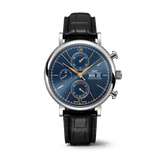 Buy Shop IWC Portofino Chronograph Blue Dial Black Leather Strap Watch for Men - IW391036 USA Online