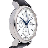 Buy Shop IWC Portofino Chronograph White Dial Black Leather Strap Watch for Men - IW391024 USA Online