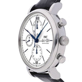 Buy Shop IWC Portofino Chronograph White Dial Black Leather Strap Watch for Men - IW391024 USA Online