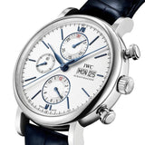 Buy Shop IWC Portofino Chronograph White Dial Black Leather Strap Watch for Men - IW391024 USA Online