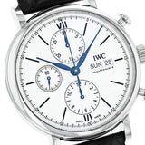 Buy Shop IWC Portofino Chronograph White Dial Black Leather Strap Watch for Men - IW391024 USA Online