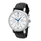 Buy Shop IWC Portofino Chronograph White Dial Black Leather Strap Watch for Men - IW391024 USA Online