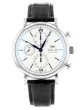 Buy Shop IWC Portofino Chronograph White Dial Black Leather Strap Watch for Men - IW391024 USA Online