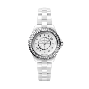 Buy Shop Chanel J12 Quartz Diamonds White Dial White Steel Strap Watch for Women - J12 H6418 USA Online