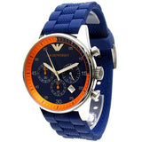 Buy Shop Emporio Armani Chronograph Blue Dial Blue Rubber Strap Watch For Men - AR5864 USA Online