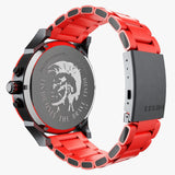 Diesel Mr Daddy 2.0 Black Dial Red Steel Strap Watch For Men - DZ7370