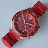 Buy Shop Marc Jacobs Rock Chronograph Red Dial Red Silicone Strap Watch for Women - MBM2577 USA Online