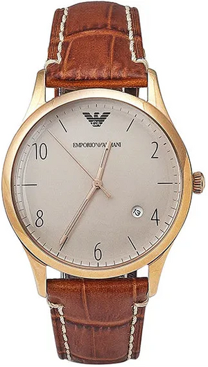 Buy Shop Emporio Armani Beta White Dial Brown Leather Strap Watch for Men - AR1866 USA Online