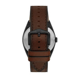 Buy Shop Fossil Everett Automatic Analog Black Dial Brown Leather Strap Watch for Men - ME3207 USA Online
