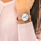 Buy Shop Michael Kors Pyper Analog White Dial Pink Leather Strap Watch For Women - MK2803 USA Online