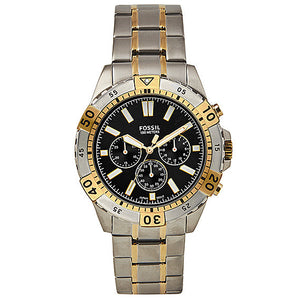 Buy Shop Fossil Garrett Analog Black Dial Two Tone Steel Strap Watch for Men - FS5771 USA Online