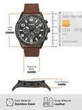Buy Shop Fossil Brox Multifunction Grey Dial Brown Leather Strap Watch for Men - BQ2800 USA Online
