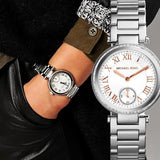 Buy Shop Michael Kors Skylar Quartz White Dial Silver Steel Strap Watch For Women - MK5970 USA Online