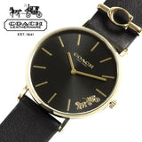 Buy Shop Coach Perry Black Dial Black Leather Strap Watch for Women - 14503333-C USA Online