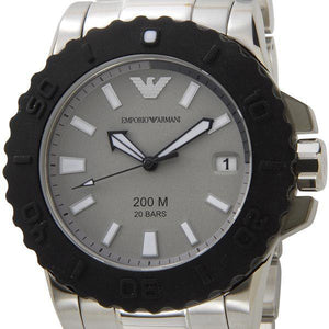 Buy Shop Emporio Armani Bracelet Collection Black Dial Silver Steel Strap Watch For Men - AR5970 USA Online