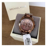 Michael Kors Bradshaw Chronograph Brown Dial Brown Steel Strap Watch For Women - MK6247