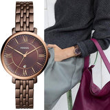 Buy Shop Fossil Jacqueline Brown Dial Brown Steel Strap Watch for Women - ES4275 USA Online