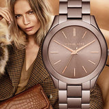 Buy Shop Michael Kors Runway Quartz Brown Dial Brown Steel Strap Watch For Women - MK3418 USA Online