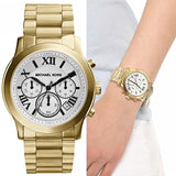 Buy Shop Michael Kors Cooper Chronograph White Dial Gold Steel Strap Watch For Women - MK5916 USA Online
