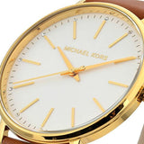 Buy Shop Michael Kors Pyper Quartz Silver Dial Brown Leather Watch For Women - MK2740 USA Online