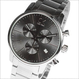 Calvin Klein City Chronograph Black Dial Silver Steel Strap Watch for Men - K2G27143