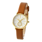 Buy Shop Michael Kors Portia Quartz White Dial Brown Leather Strap Watch For Women - MK2734 USA Online