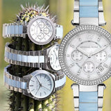 Buy Shop Michael Kors Parker White Dial Two Tone Steel Strap Watch for Women - MK6138 USA Online