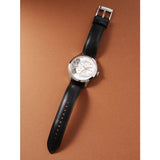 Buy Shop Fossil Townsman Twist Multifunction White Dial Black Leather Strap Watch for Men - ME1164 USA Online