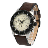 Buy Shop Fossil Dillinger Chronograph White Dial Brown Leather Strap Watch for Men - FS5674 USA Online