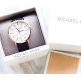 Buy Shop Michael Kors Jaryn Quartz White Dial Black Leather Strap Watch For Women - MK2472 USA Online