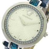Buy Shop Versace Olympo Gleam White Dial Green Leather Strap Watch for Women - VAN020016 USA Online