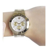 Buy Shop Michael Kors Wyatt Chronograph White Dial Gold Steel Strap Watch For Women - MK5933 USA Online