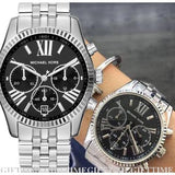 Buy Shop Michael Kors Runway Chronograph Black Dial Silver Steel Strap Watch For Women - MK5708 USA Online