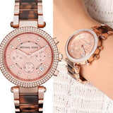 Buy Shop Michael Kors Parker Rose Gold Dial Two Tone Steel Strap Watch for Women - MK5538 USA Online