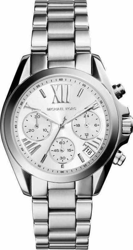 Buy Shop Michael Kors Bradshaw Chronograph Silver Dial Silver Steel Strap Watch for Women - MK6174 USA Online
